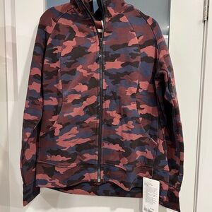 SOLD Lululemon Athletica Camouflage Scuba Hoodie- Blue, black and burgundy